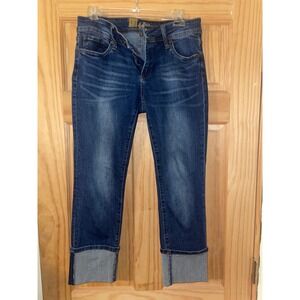 KUT from the Kloth Jeans Womens Size 4 Cropped Cuff Blue Denim
